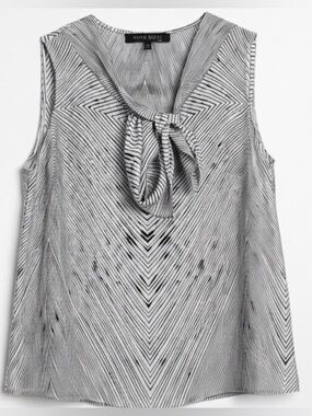 Anne Klein black and white top with timeless appeal.